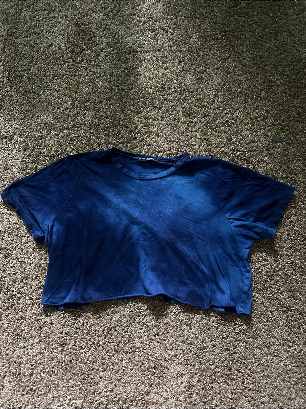 Brandy Melville Navy Blue Cropped Tee